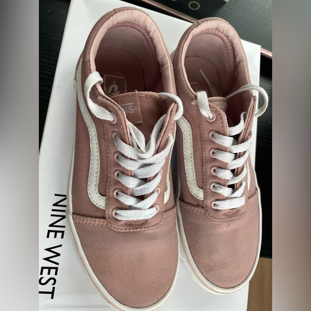 Vans Old Skool Canvas Low Cut Light Baby Pink and White Sneakers - Picture 4 of 11